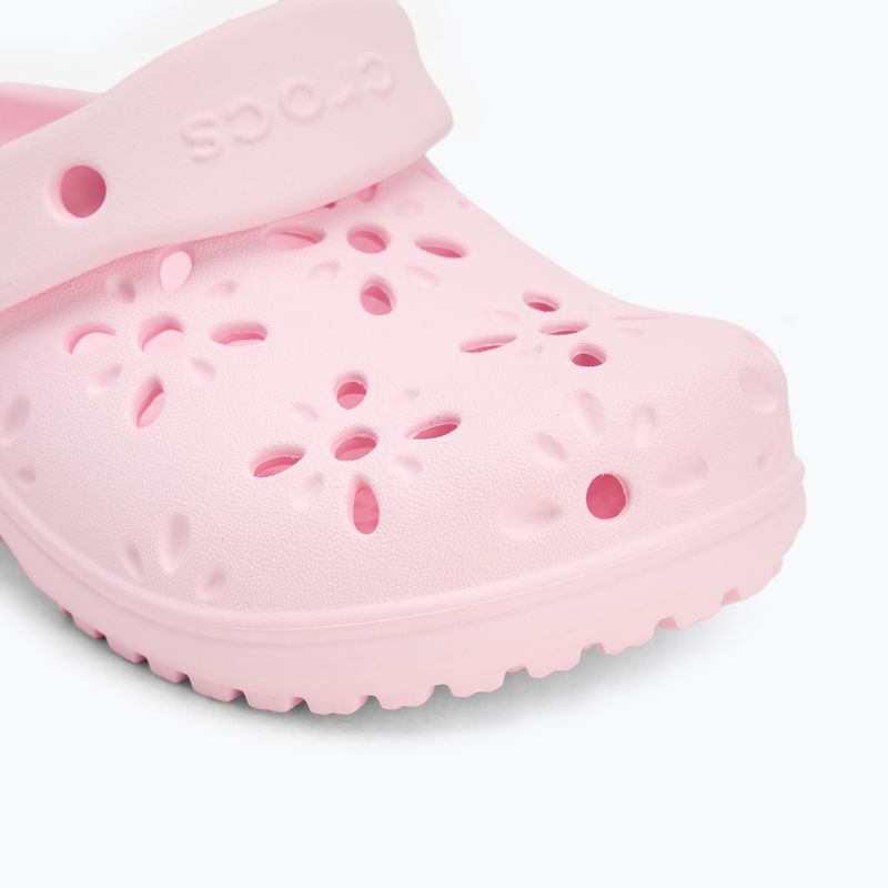 Crocs Classic Floral Cutout Clog Gyerekek Gyermek flip flop rózsaszín tej 8
