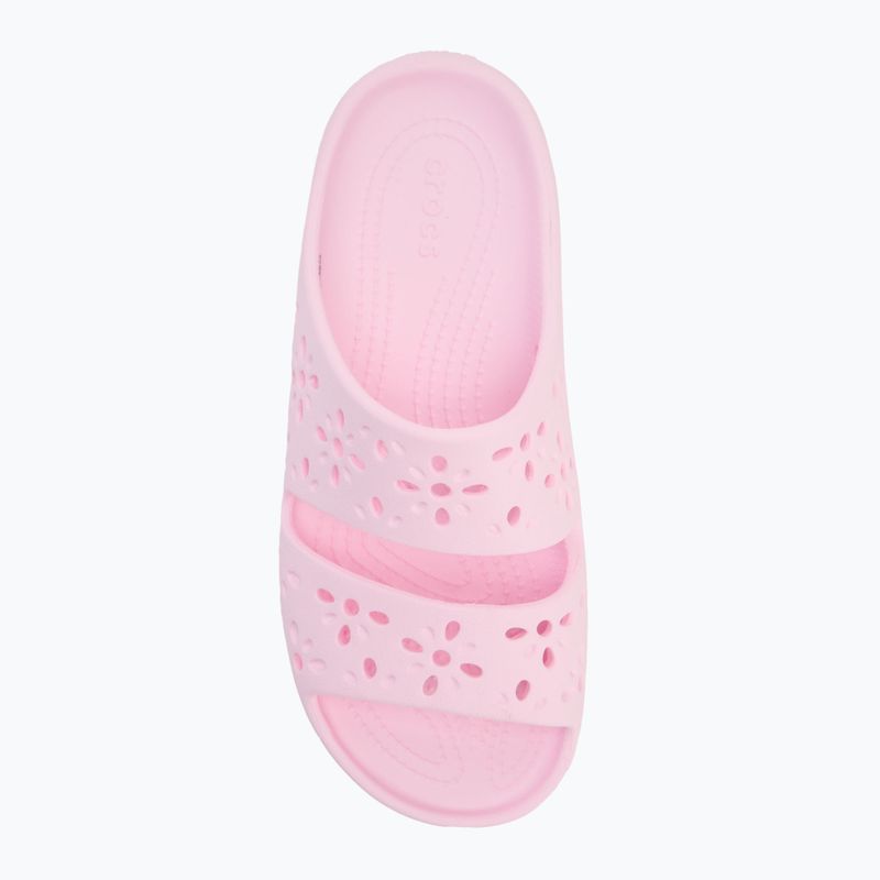 Crocs Classic Floral Cutout szandál rózsaszín tej 5