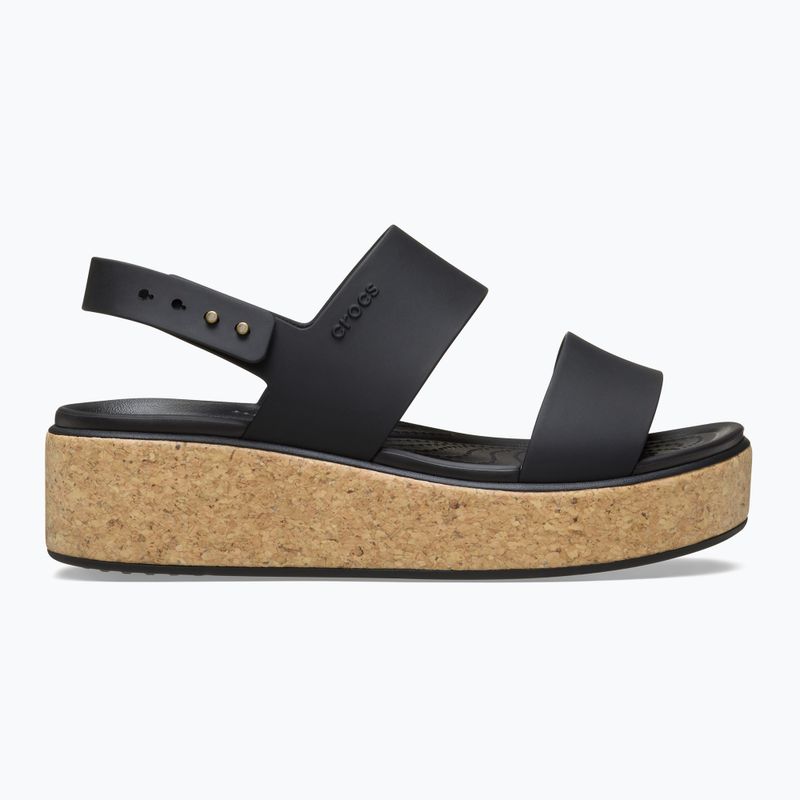 Női Crocs Brooklyn Cork Low Wedge szandál fekete/fekete 2