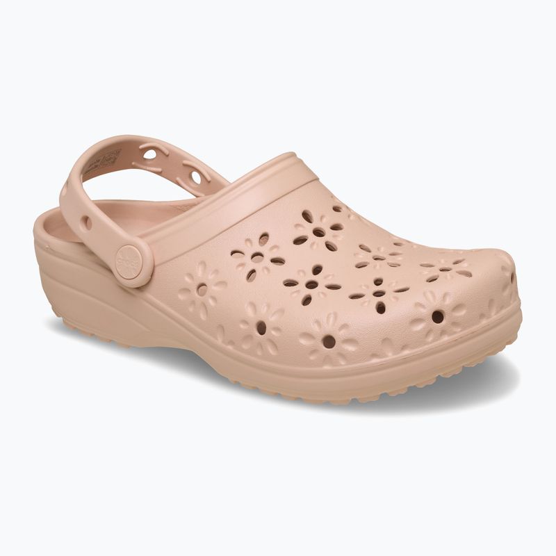 Papucsok Crocs Classic Floral Cutout Clog pink caramel
