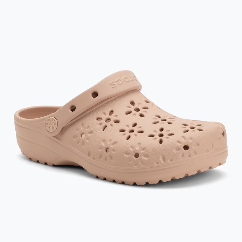 Papucsok Crocs Classic Floral Cutout Clog pink caramel 2