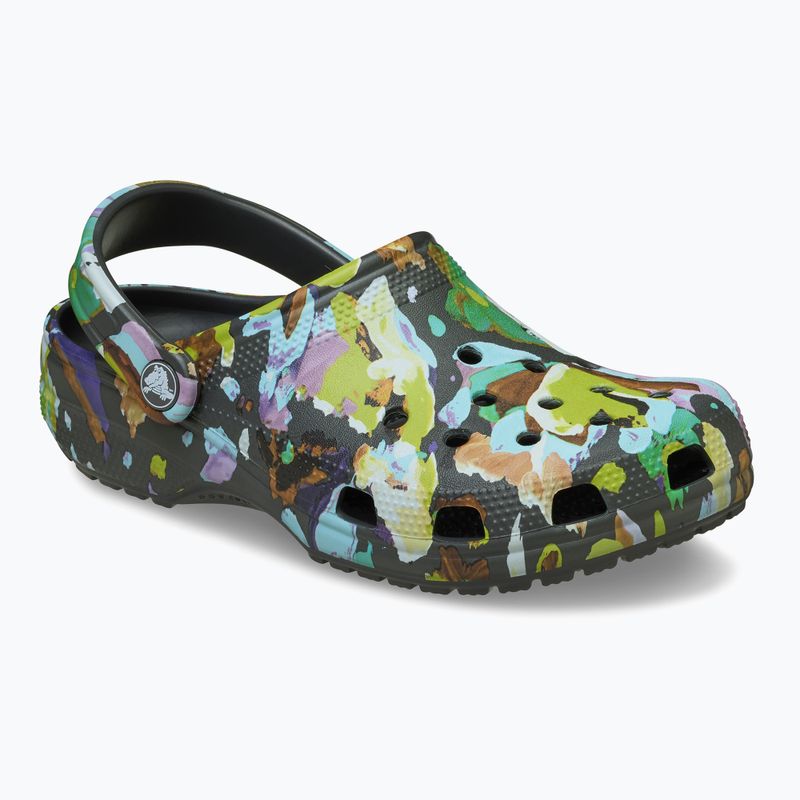 Papucs Crocs Classic Painted Floral black sand 9