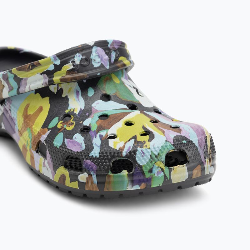 Papucs Crocs Classic Painted Floral black sand 8