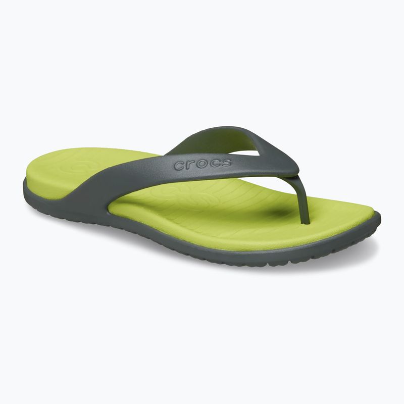 Papucsok Crocs Coast Flip slate grey/citrus 8