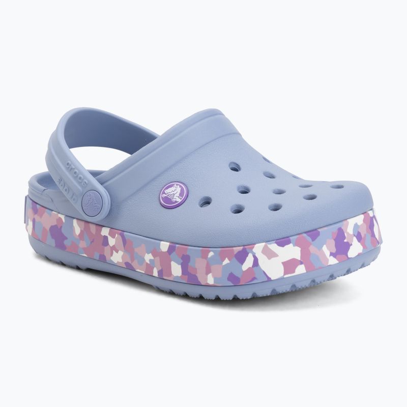 Gyerek papucsok Crocs Crockband Glow Confetti Band blue haze/multi 2