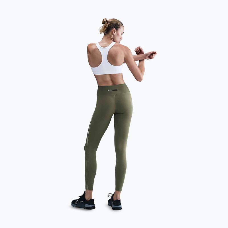 Női leggings Nike One High-Waisted medium olive/white 2