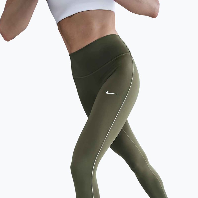 Női leggings Nike One High-Waisted medium olive/white 3