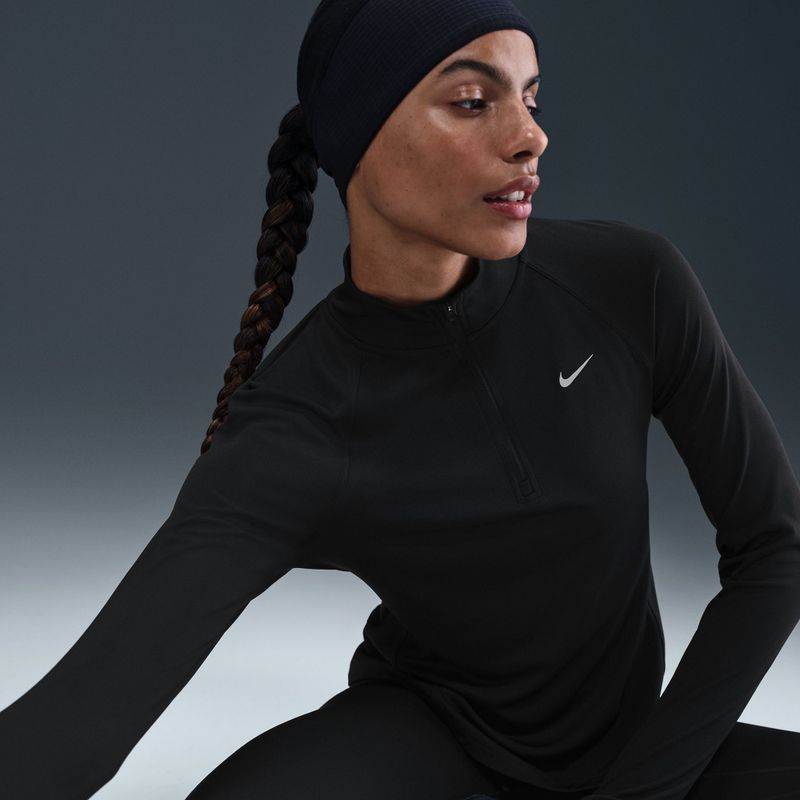 Női futó hosszú ujjú Nike Tempo Swoosh Run Dri-Fit 1/4-Zip black/white 4