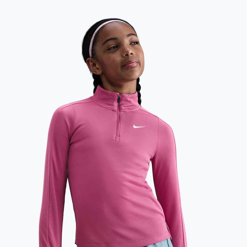 Gyerek hosszú ujjú edzőfelső Nike Dri-Fit 1/4 Zip sweet beet/white 4
