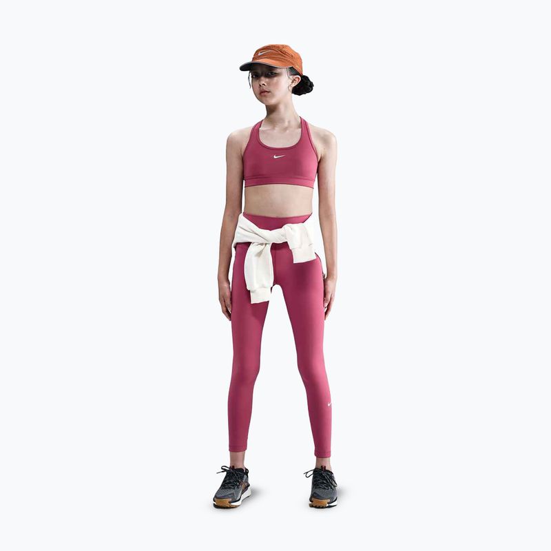 Gyerek leggings Nike One Dri-Fit High-Waisted Sweet Beet/White 2