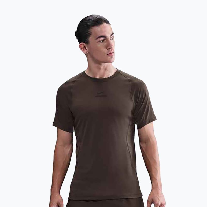 Férfi edzőpóló Nike Pro Training Dri-Fit baroque brown/black