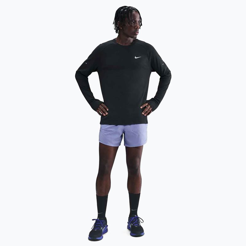 Férfi Nike Stride Dri-Fit Waffle Crew hosszú ujjú futócipő fekete 2