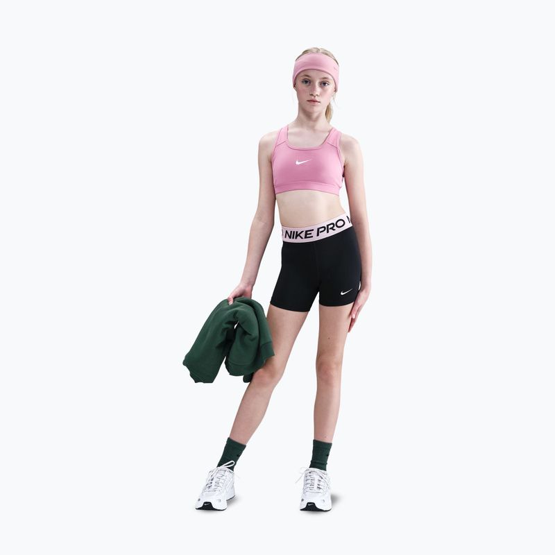 Nike Pro gyerek rövidnadrág fekete/med soft pink/fehér 2