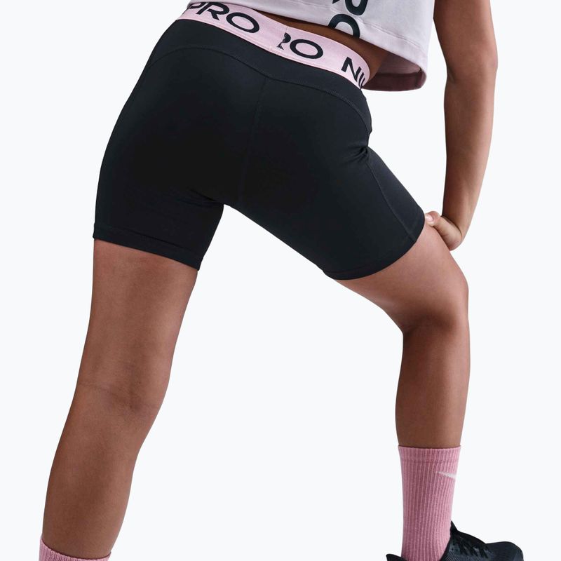 Nike Pro Dri-Fit 5" gyermek rövidnadrág fekete/med soft pink/fehér 5