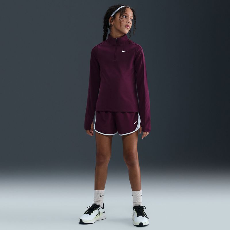Gyerek edző hosszú ujjú póló Nike Dri-Fit 1/4 Zip bordeaux/white 7