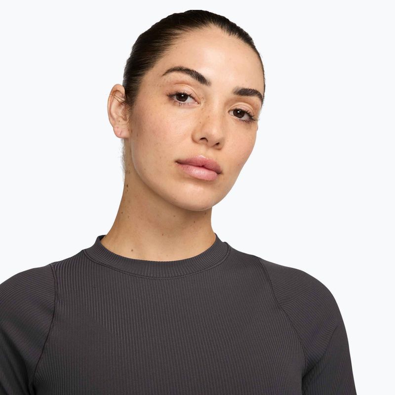 Női póló Nike Zenvy Rib Dri-Fit Thunder Grey/White 3