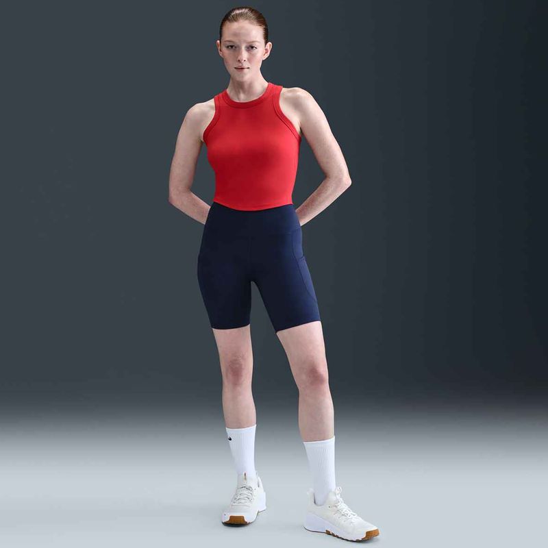Női Nike One High Waisted 8" Biker rövidnadrág éjfekete tengerészkék 9