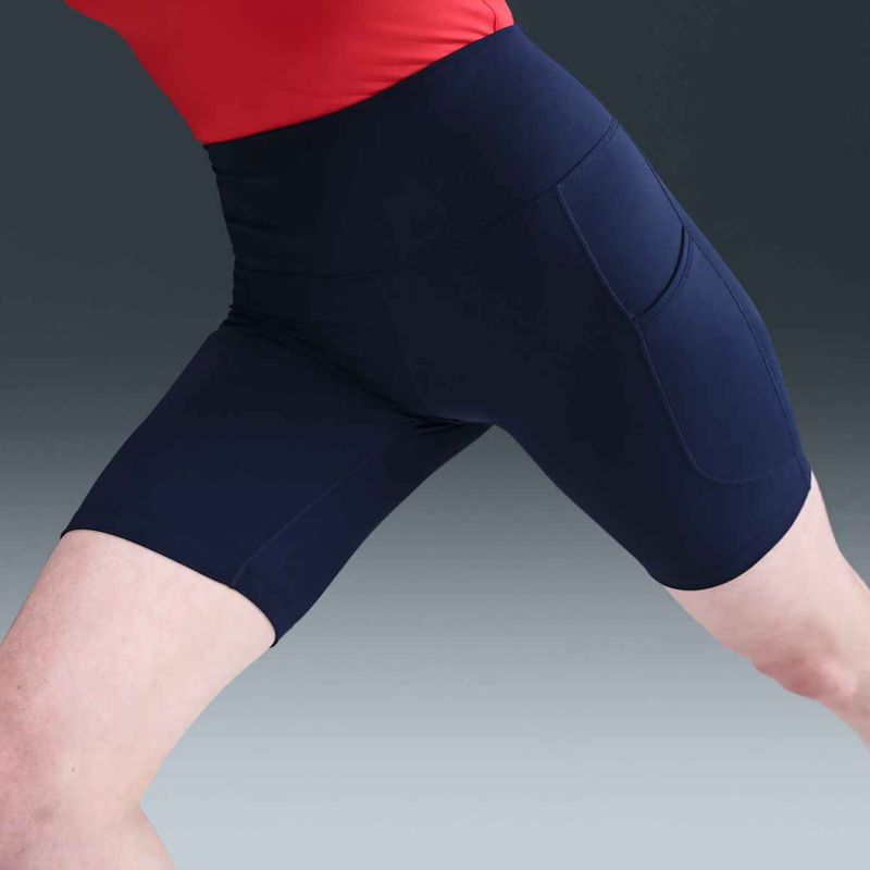 Női Nike One High Waisted 8" Biker rövidnadrág éjfekete tengerészkék 11