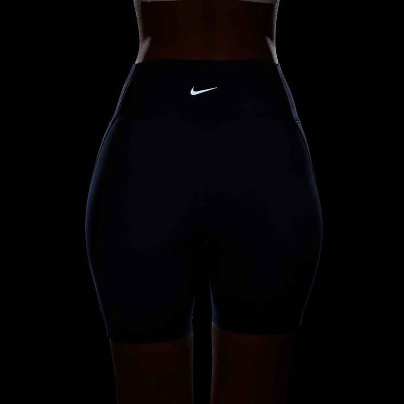 Női Nike One High Waisted 8" Biker rövidnadrág éjfekete tengerészkék 14