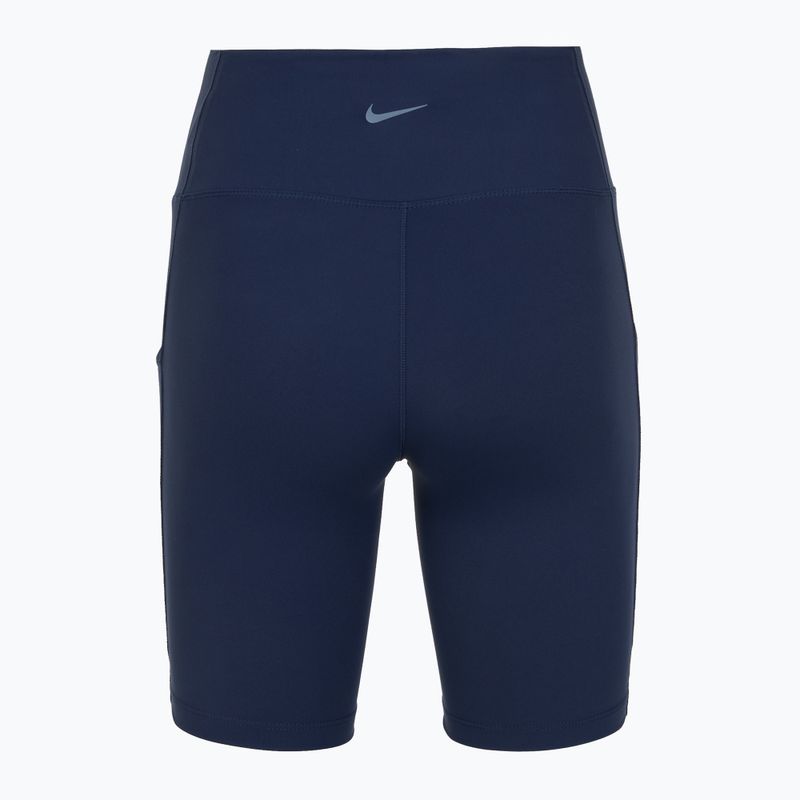 Női Nike One High Waisted 8" Biker rövidnadrág éjfekete tengerészkék 6