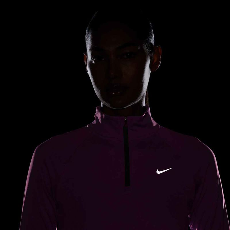Női Nike Tempo Dri-Fit 1 / 4 Zip futó pulóver játékos rózsaszínű 4