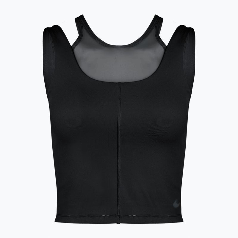 Női edzőfelső Nike One Fitted Dri-Fit Cropped Tank fekete/sötét füstszürke 6