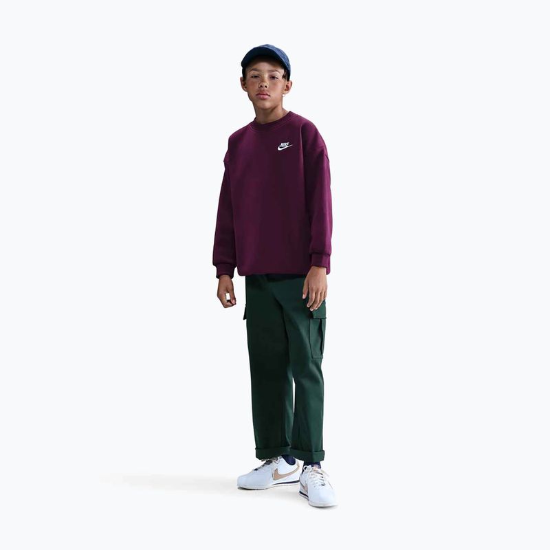 Gyerek pulóver Nike Sportswear Club Fleece burgundy/white 3