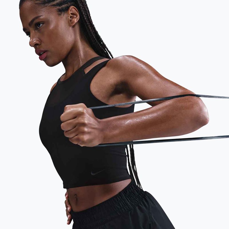 Női edzőfelső Nike One Fitted Dri-Fit Cropped Tank fekete/sötét füstszürke 4