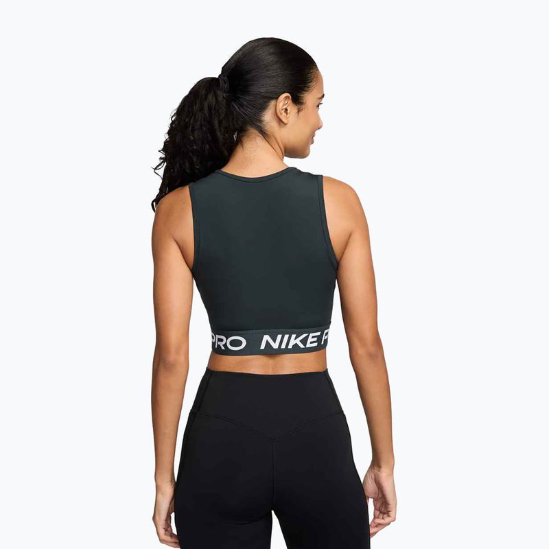 Női edzőpóló Nike Pro Dri-Fit seaweed/white 2