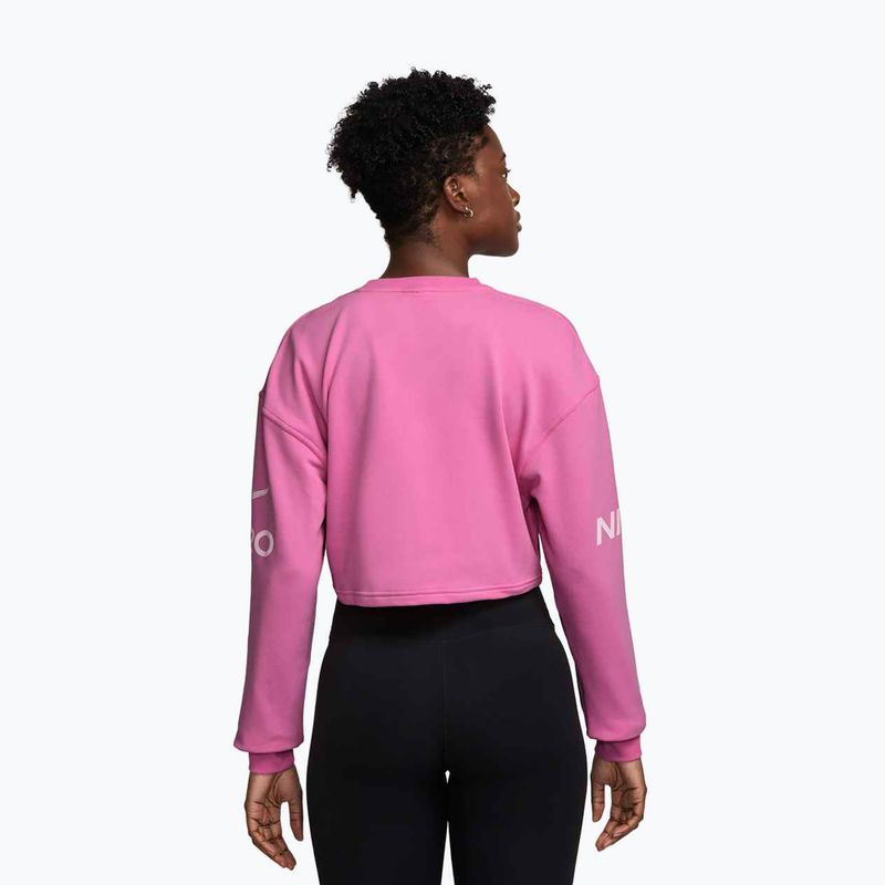 Női edzőpulóver Nike Pro Dri-Fit Loose Crew-Neck playful pink/pink foam/white 2
