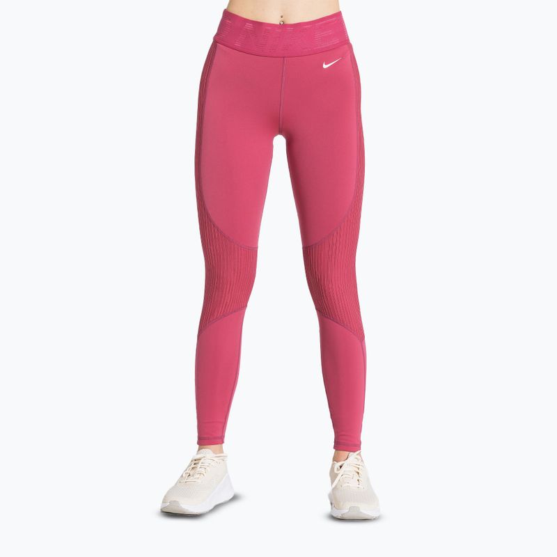 Női edzőleggings Nike Pro High-Waisted sweet beet/white