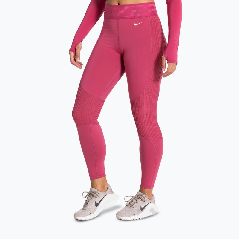 Női edzőleggings Nike Pro High-Waisted sweet beet/white 4