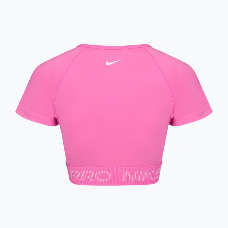Nike Pro Dri-Fit Graphic Cropped Cropped játékos rózsaszín/rózsaszín hab/fehér női edzőfelső 8
