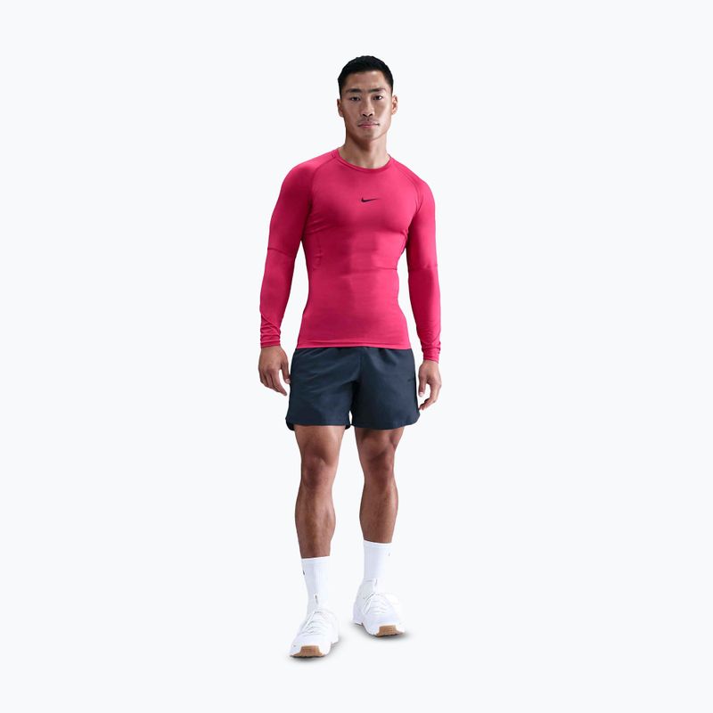 Férfi hosszú ujjú edzőfelső Nike Pro Dri-Fit Tight Fitness rush pink/black 2