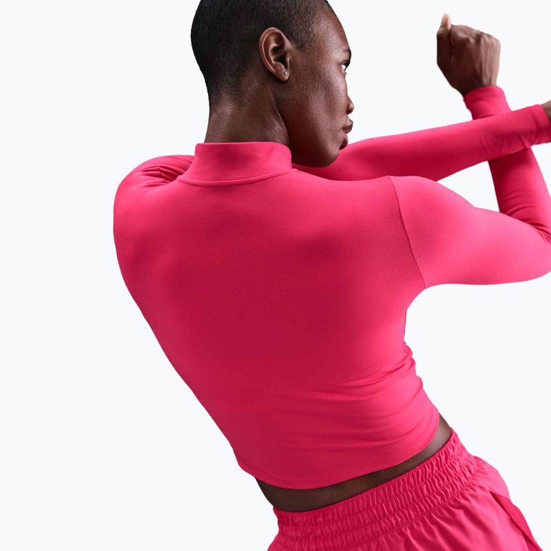 Női hosszú ujjú Nike One Fitted Dri-Fit 1/4 Zip Mid Layer rush pink/white 4
