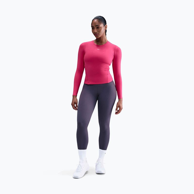Női hosszú ujjú póló Nike One Fitted Dri-Fit rush pink/white 2