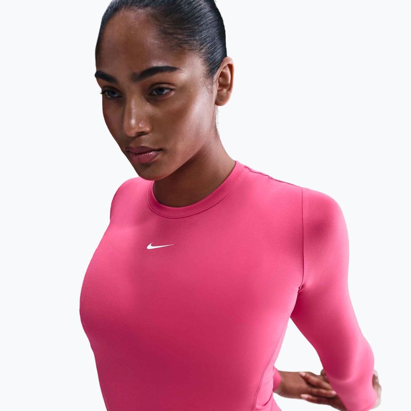 Női hosszú ujjú póló Nike One Fitted Dri-Fit rush pink/white 4