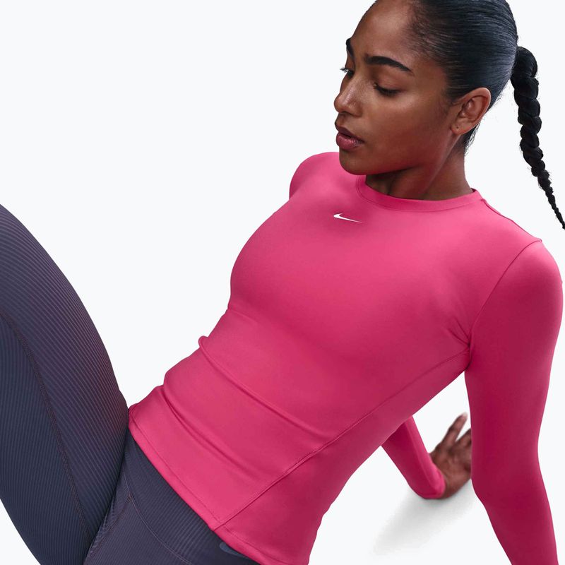 Női hosszú ujjú póló Nike One Fitted Dri-Fit rush pink/white 6