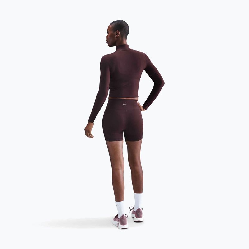 Női hosszú ujjú Nike One Fitted Dri-Fit 1/4 Zip Mid Layer burgundy crush/white 3