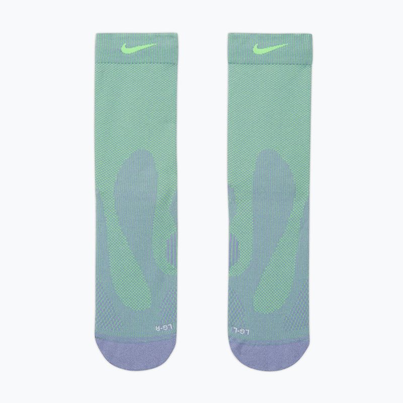 Zokni Nike Running Lightweight Crew Iron Purple/Voltage Green/Voltage Green 2