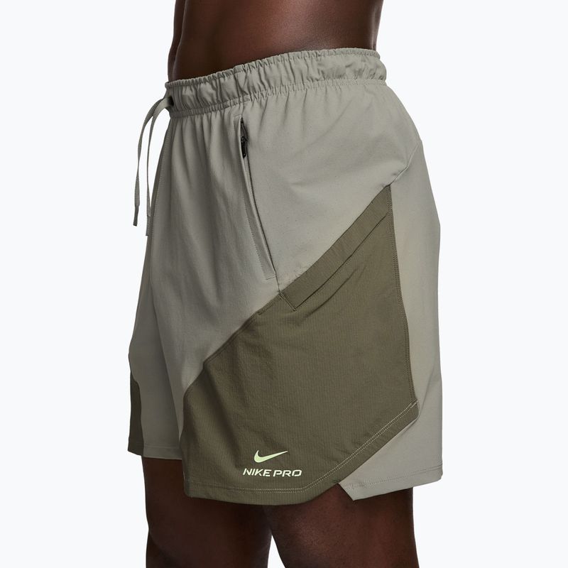 Férfi rövidnadrág Nike Pro Training Dri-Fit 6" light army/medium olive/light liquid lime 3