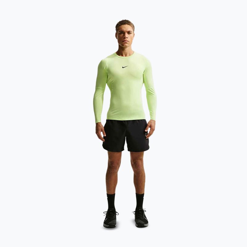 Férfi edző hosszú ujjú póló Nike Pro Dri-Fit Tight Fitness light liquid lime/black 2