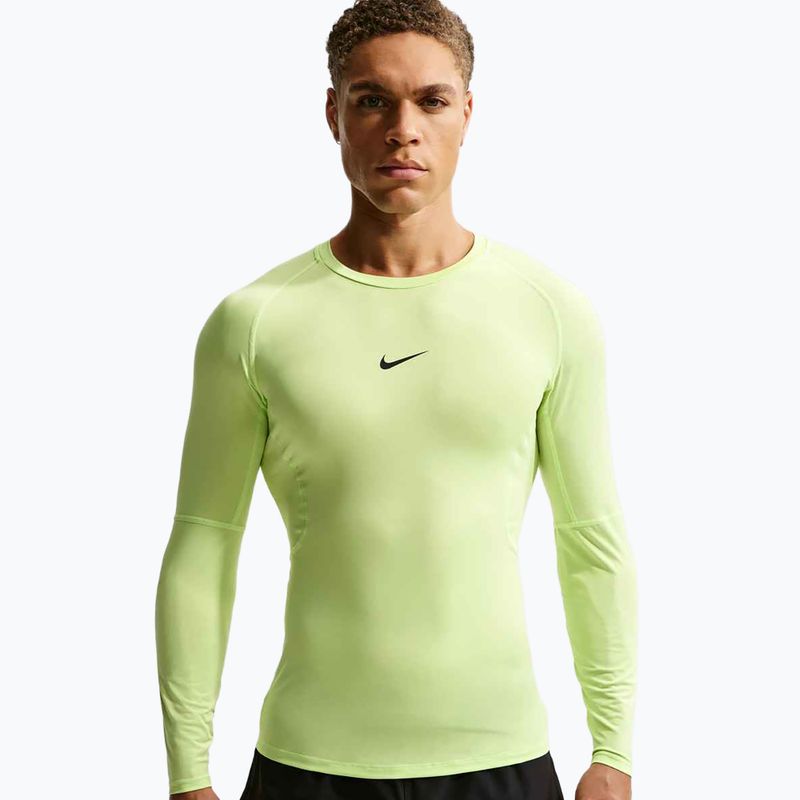 Férfi edző hosszú ujjú póló Nike Pro Dri-Fit Tight Fitness light liquid lime/black 4