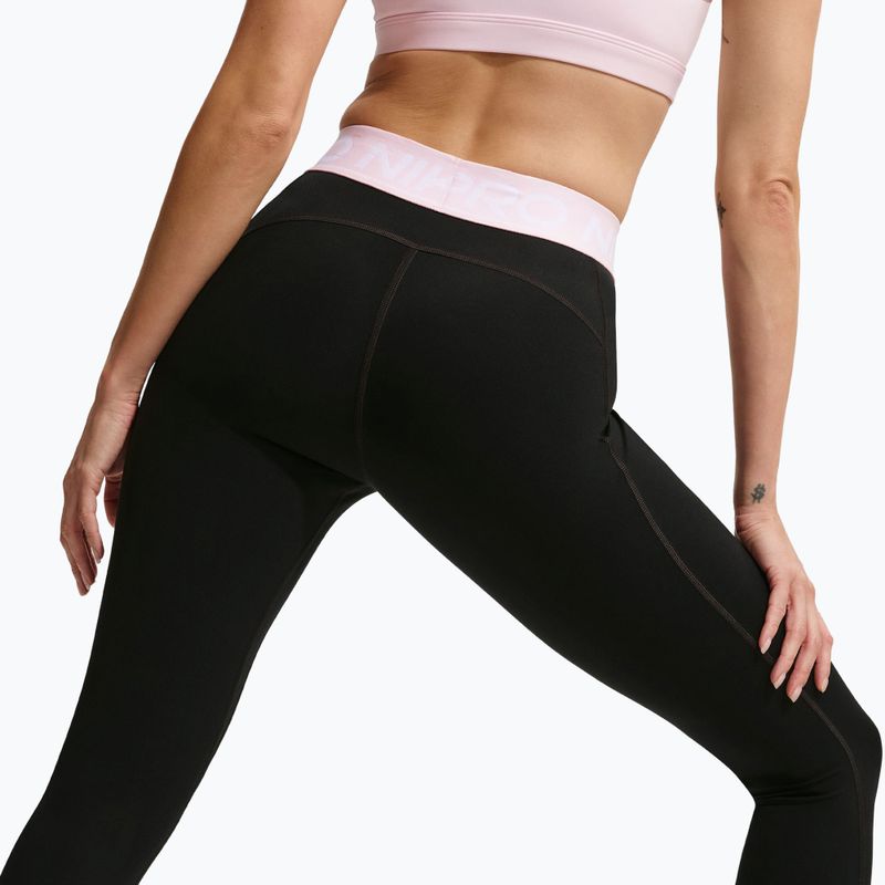 Női leggings Nike Pro Mid-Rise Full black/pink foam/white 5
