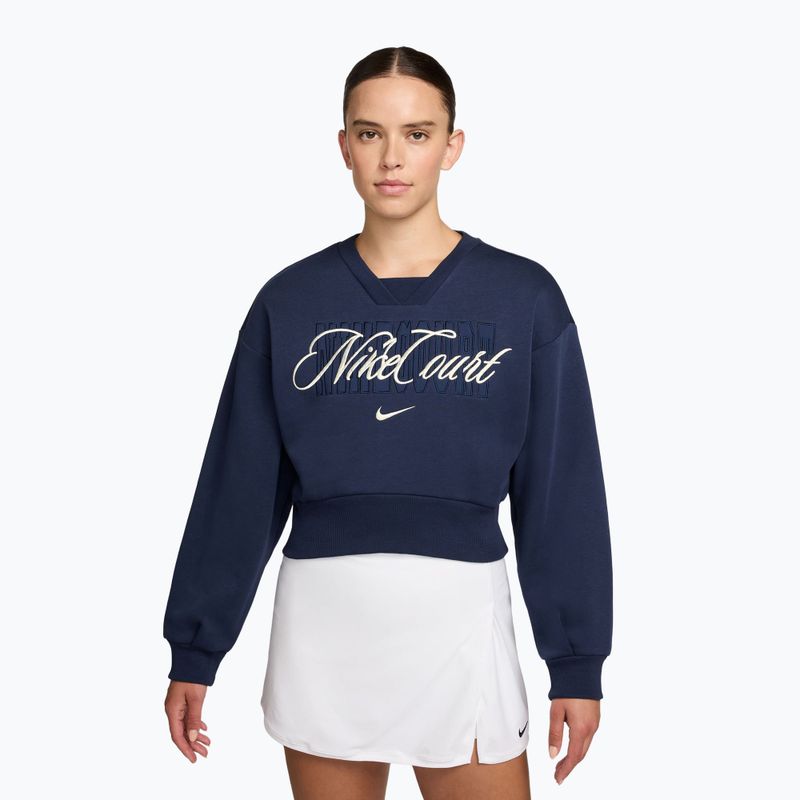 Női pulóver Nike Court Collection French Terry Crew Neck midnight navy/sail