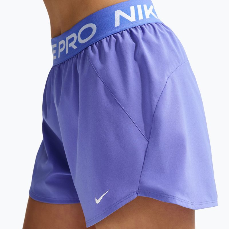 Női edzés rövidnadrág Nike Pro Dri-Fit Mid-Rise Brief-Lined 3" sapphire/white 5