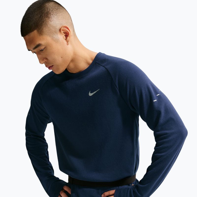Férfi hosszú ujjú futópóló Nike Stride Dri-Fit Waffle Crew midnight navy 4