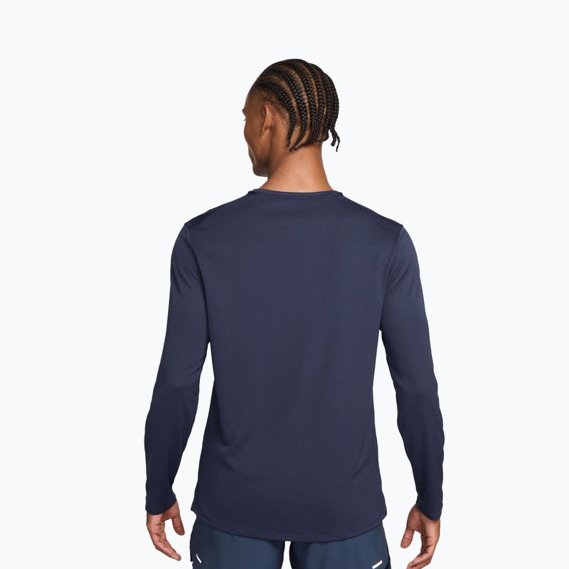 Férfi hosszú ujjú futópóló Nike Miler Dri-Fit UV midnight navy 3