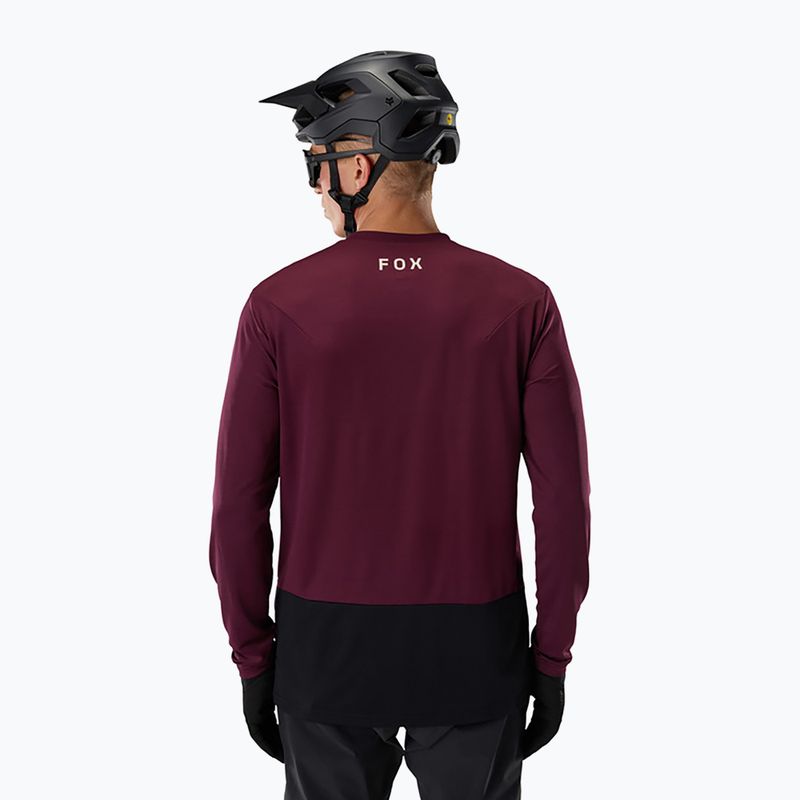 Férfi kerékpáros hosszú ujjú póló Fox Racing Ranger Fox Head LS dark maroon 2