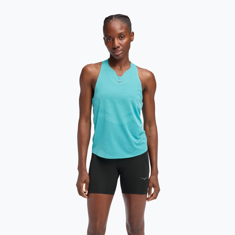 Női futópóló HOKA Race Day Singlet cielo blue